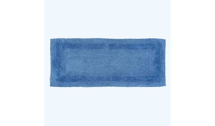 Homescapes Reversible Bath Mat Runner - Cobalt Blue