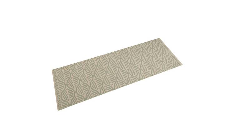 Walplus Washable Leaves Kitchen Rug - Green - 45 x 150 cm