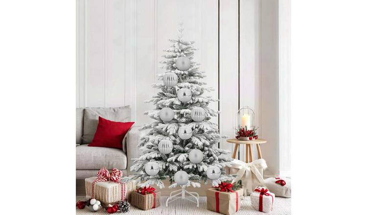 Walplus Pack of 9 Christmas Baubles - Silver - 15 x 15 x 15 cm