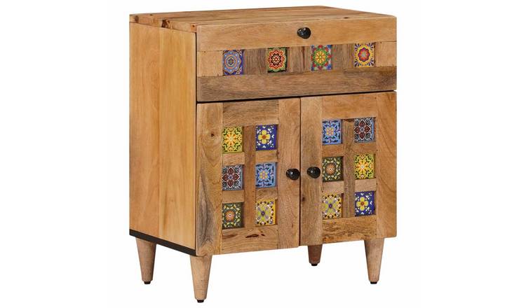 Walplus Solid Wood Nightstand - Natural - 50 x 33 x 60 cm