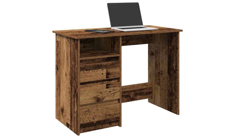 Walplus Engineered Wood Desk - Dark Wood - 102 x 50 x 75 cm