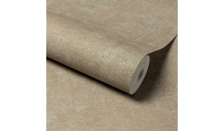 Grandeco Trenato Rustic Plaster Effect Textured Wallpaper - Brown