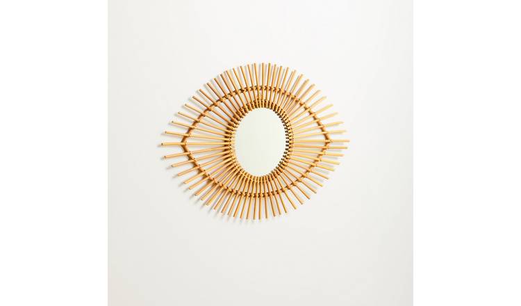Orsina Mataram Rattan Eye Shape Wall Mirror - Natural