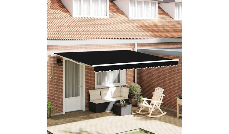 Walplus Aluminium Retractable Awning - Black - 400 x 300 cm