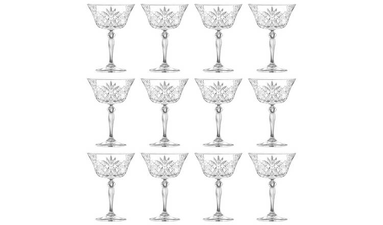 RCR Crystal Melodia Glass Champagne Saucers 260ml - Pack of 12