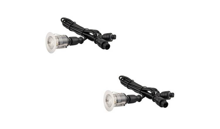 Loops Direct Pack of 2 Ikonpro 3.5cm Recessed LED Decking Modules - Polished