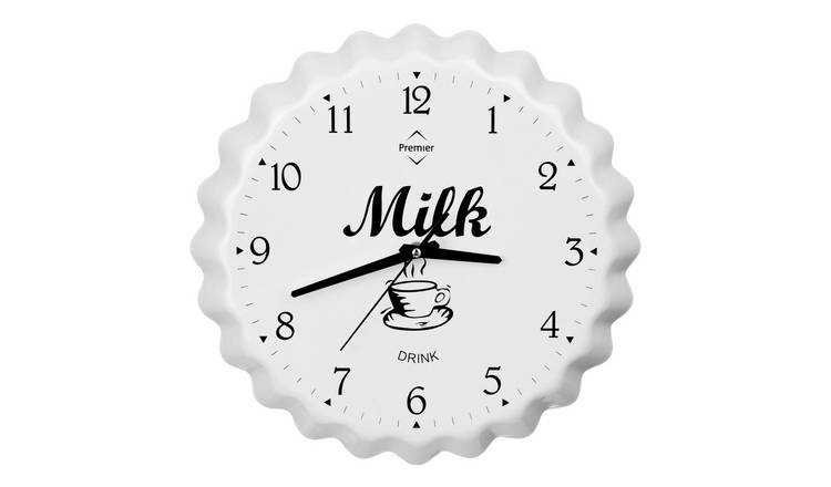 Orsina Mathis Milk Bottle Cap Wall Clock - Black and White
