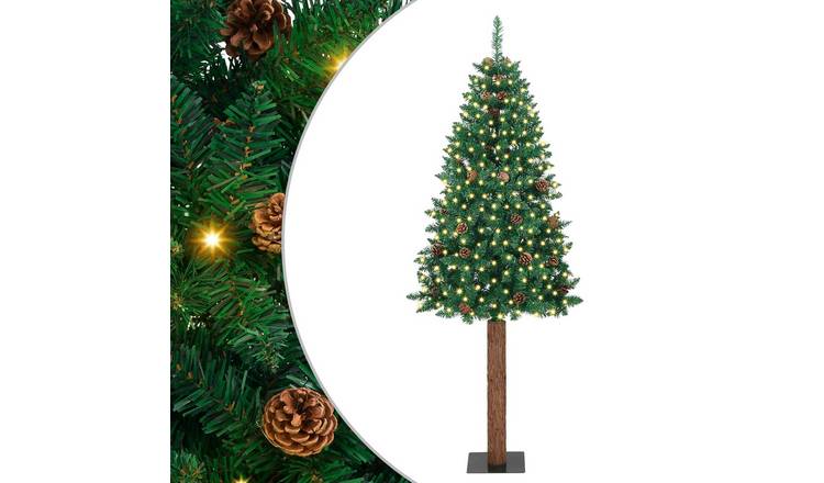 Walplus 300 LED Lights Slim Artificial Christmas Tree - Green - 210 cm