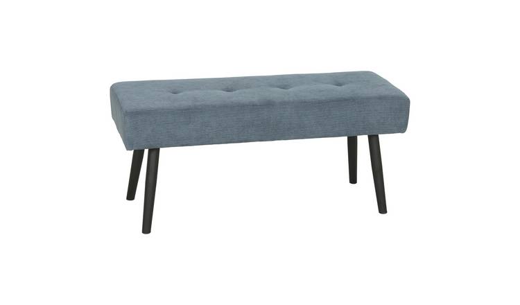 HOMCOM Thick Padding Corduroy Bedroom Bench - Blue