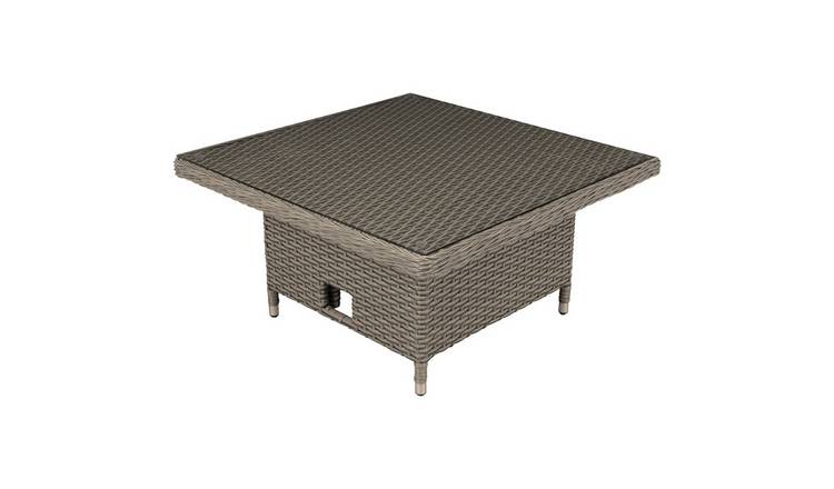 Loops Direct Rattan Wicker Dining Table - Tempered Glass