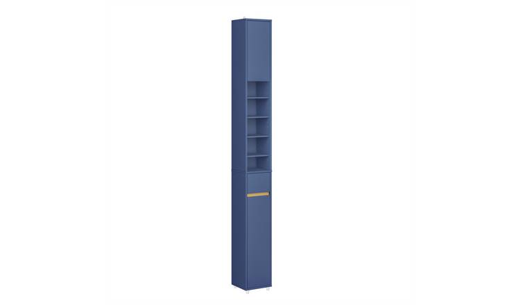 SoBuy 6 Adjustable Shelf Tall Slim Bathroom Storage Cabinet - Dark Blue