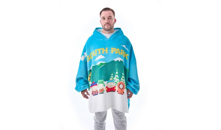 South Park Bus Stop Scene Adult Mens Blanket Hoodie - Blue