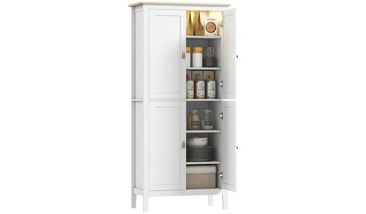 HOMCOM Adjustable Kitchen cupboard with Motion Sensor LED - White