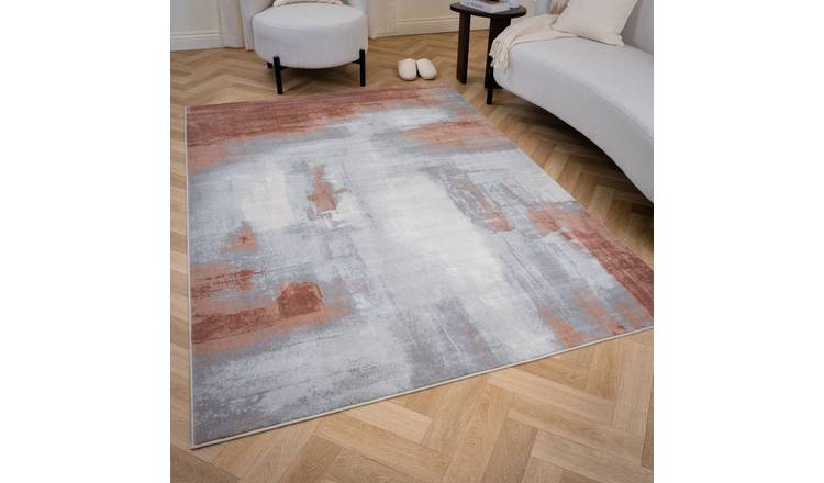 The Rugs Rose Elaris Abstract Brushstroke Distressed Rug - 160 x 230cm