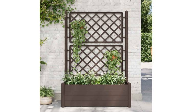 Walplus Polypropylene Garden Planter - Mocha - 100 x 43 x 142 cm
