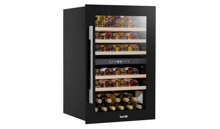 Baridi 57 Bottle Dual Zone Built-In Wine Cooler - Black