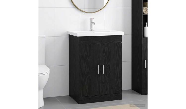 Walplus 1 Shelf Bathroom Vanity Unit - Stone Grey - 81 x 40 x 84.5 cm