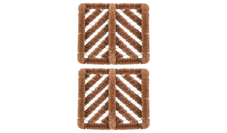Nicola Spring Natural Coir Scraper Door Mat - Pack of 2