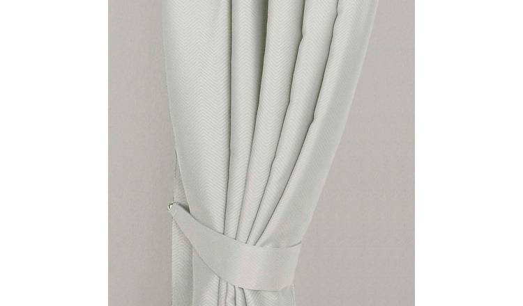 Homescapes Pack of 2 Herringbone Chevron Curtain Tie Backs – Ivory