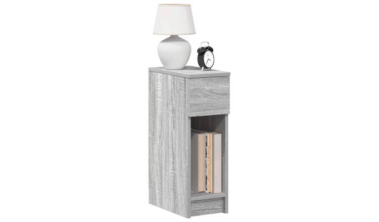 Walplus 1 Drawer Engineered Wood Bedside Cabinet - Grey Sonoma - 20 x 36 x 60 cm