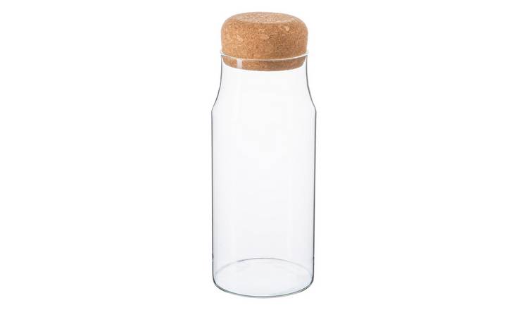 Argon Tableware Glass Storage Bottle with Cork Lid