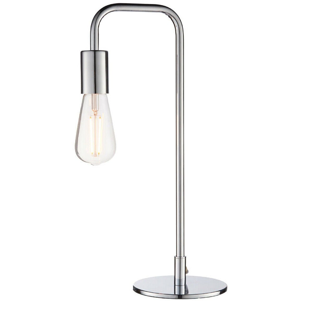Loops Direct LED Compatible Steel Table Lamp - Chrome - Image 1