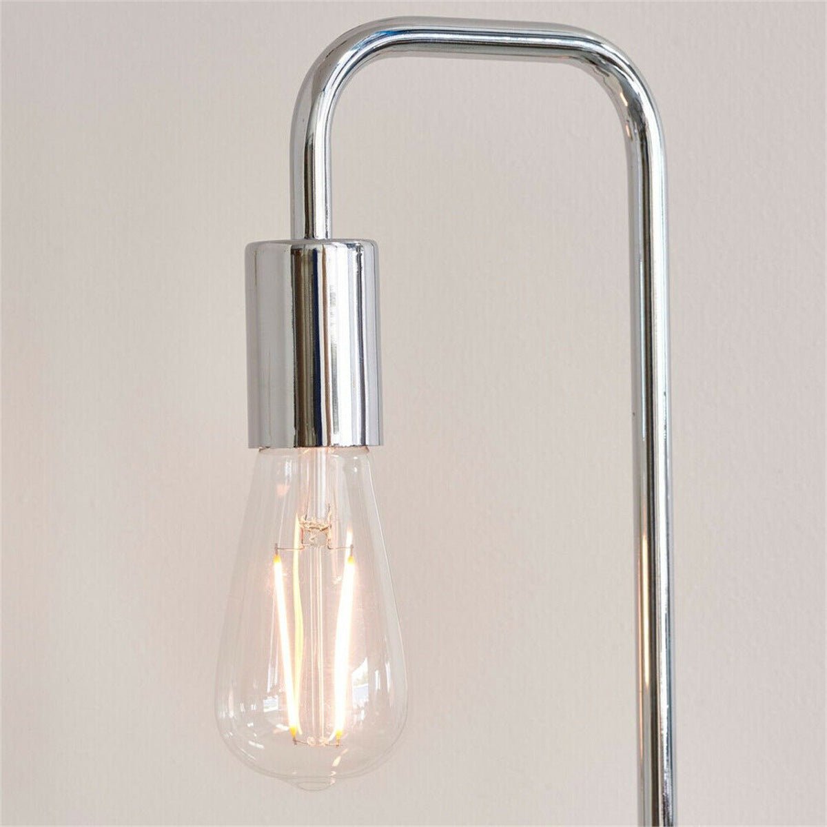Loops Direct LED Compatible Steel Table Lamp - Chrome - Image 3