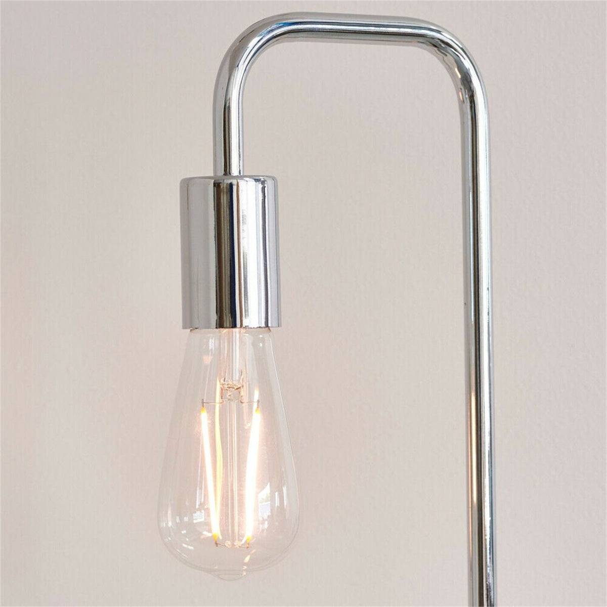 Loops Direct LED Compatible Steel Table Lamp - Chrome - Image 3
