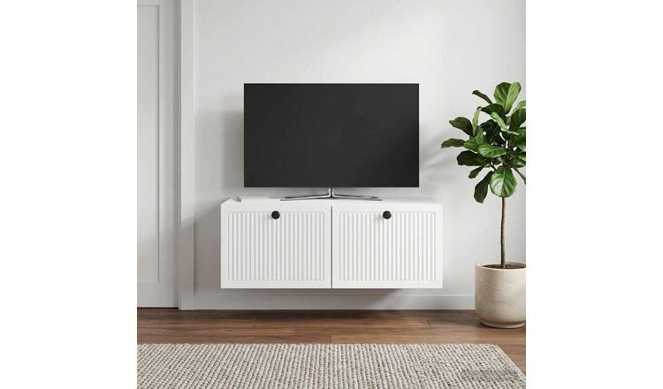 Walplus Wall Mounted TV Cabinet - High Gloss White - 78.5 x 41 x 30 cm