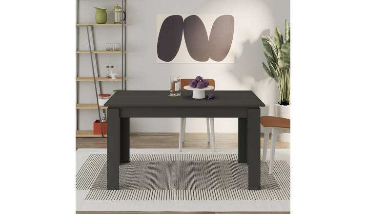 Decortie Tolmen Extendable Dining Table Wood-Effect Particleboard - Anthracite