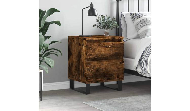 Walplus 1 Drawer Bedside Cabinet - Dark Oak - 40 x 35 x 50 cm