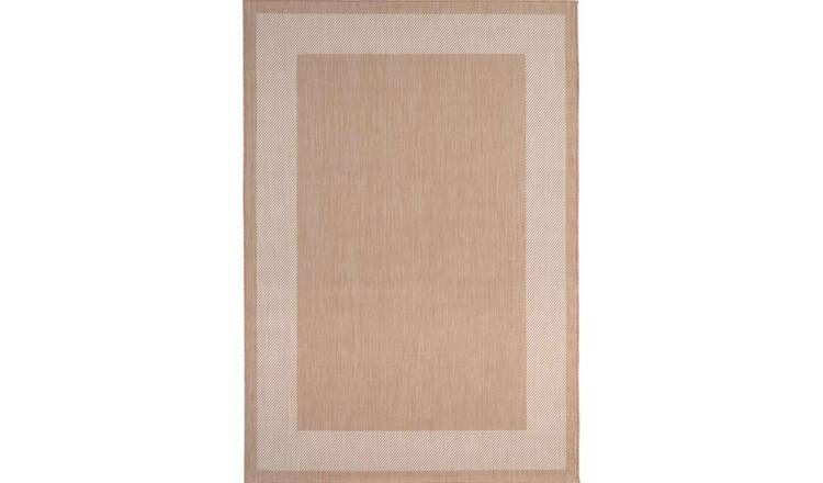 The Rugs Beige Ecology Outdoor Indoor Bordered Patio Rug - 140 x 200cm