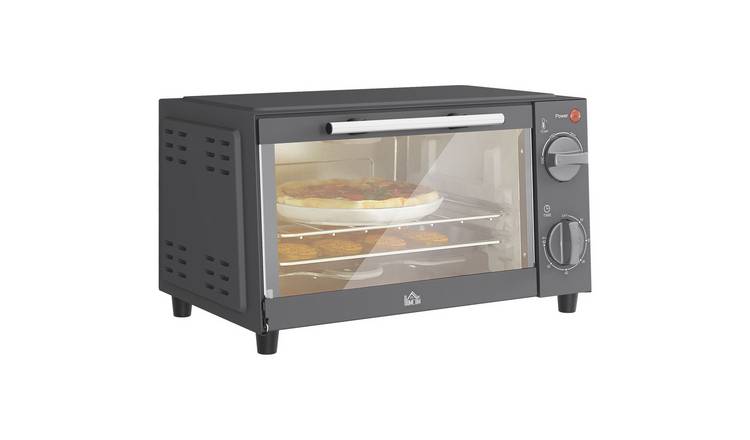 HOMCOM Toaster Oven with Adjustable Temperature and Timer - Grey