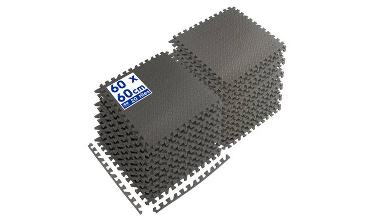 Harbour Housewares Interlocking Gym Flooring Mats - 60 x 60cm - Pack of 20