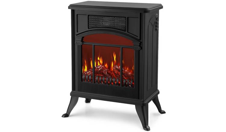 NETTA 1900W Log Effect Electric Stove Heater - Black