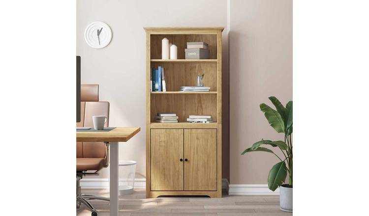 Walplus 2 Door Engineered Wood Bookcase - Brown - 82 x 40 x 173 cm