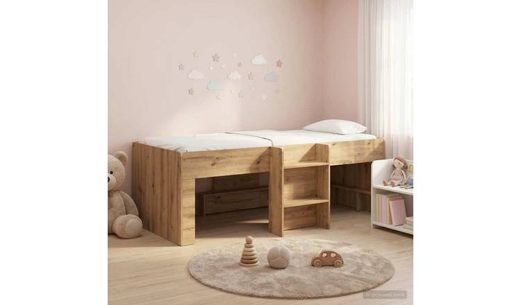 Walplus Engineered Wood Single Kids Loft Bed - Artisan Oak