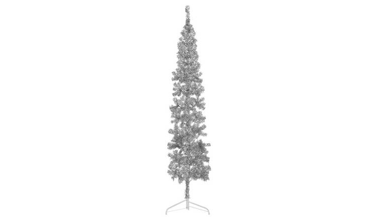 Walplus 290 Branch Tips Slim Half Artificial Christmas Tree - Silver - 210 cm