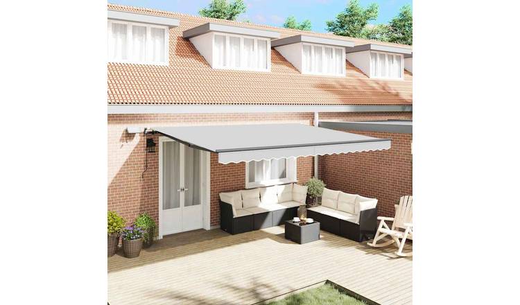 Walplus Aluminium Awning Frame - Anthracite - 450 x 250 cm - Easy to Install