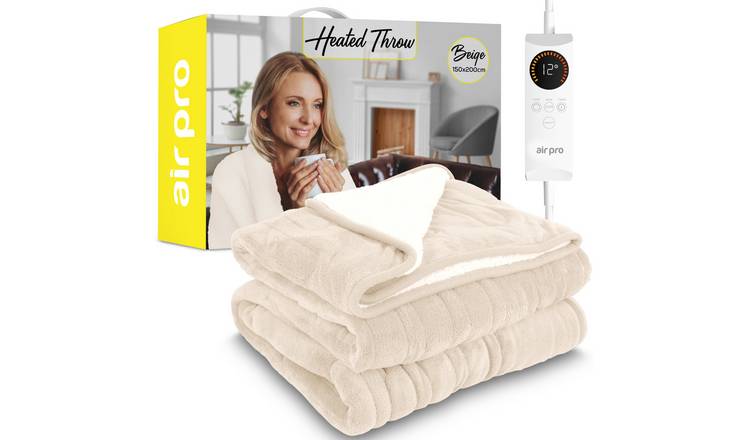 Air Pro Double Heated Electric Blanket Digital Controller 6 Settings - Cream