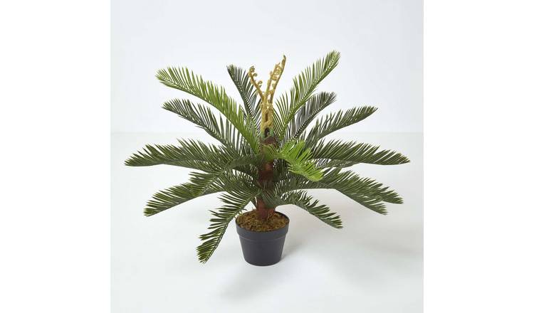 Homescapes Handcrafted 'Sago Palm' Artificial Cycas Plant with Pot - Green