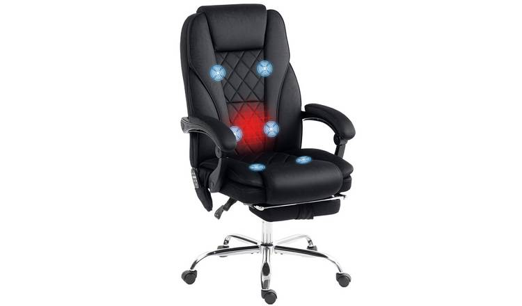 Vinsetto 6 Point Massage and Heat Massage Office Chair - Black