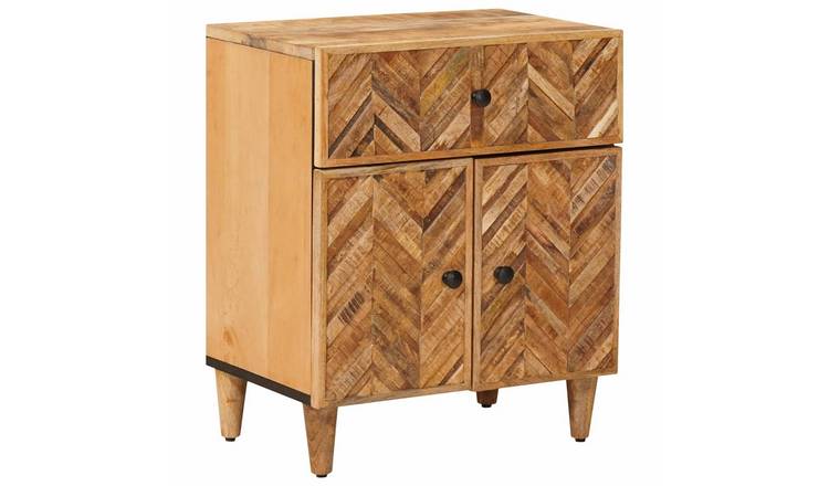 Walplus Solid Wood Bedside Table Bedroom Storage - Brown - 50 x 33 x 60 cm