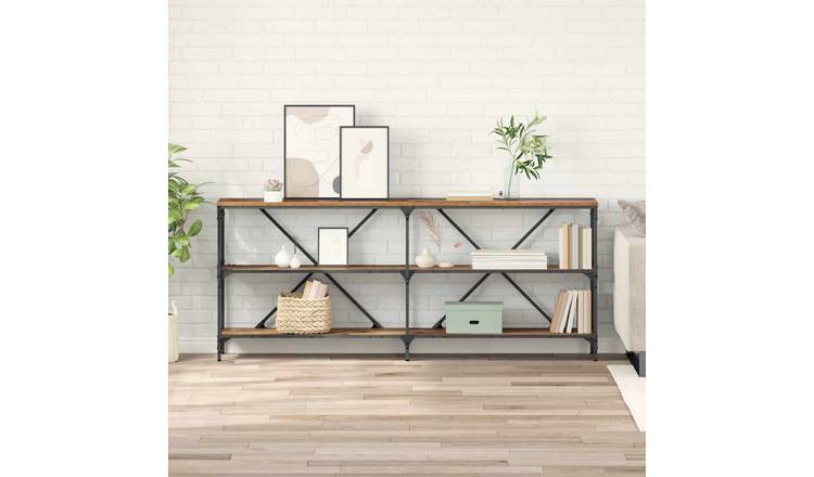 Walplus Engineered Wood Console Table - Old Wood - 180 x 30 x 75 cm
