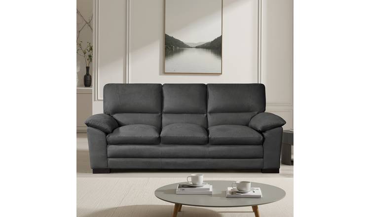 Artemis Home Ramona 3 Seat Fabric Sofa - Charcoal