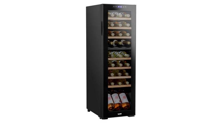 Baridi 27 Bottle Dual Zone Wine Fridge with Touch Controls & LED Light - Black