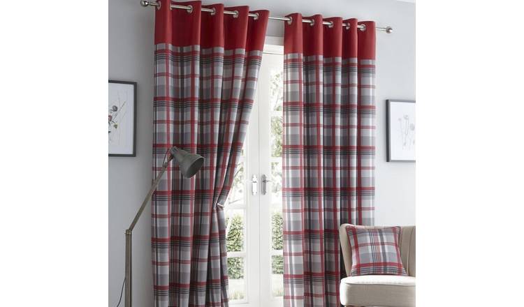 Portfolio Home Orleans Eyelet Curtains - Red - 168 x 229cm