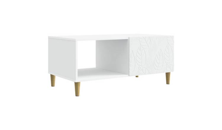 Walplus Coffee Table - White and Golden - 90 x 50 x 40 cm