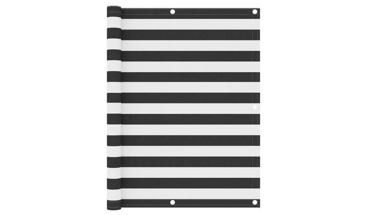 Walplus Polyester Oxford Balcony Screen - Anthracite and White - 120 x 300 cm