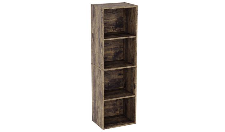 Vida Designs Oxford 4 Tier Cube Bookcase - Dark Wood